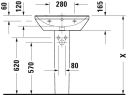 Duravit D-Neo Vegghengt Servant 600x440 mm, 1 bl.hull, m/o.l, Hvit m/WG