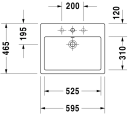 Duravit Vero Toppmontert Servant 595x465 mm, 1 bl.hull, u/o.l, Hvit m/WG