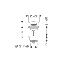 Hansgrohe Push-Open bunnventil Krom