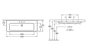 V&B Subway 2.0 Møbelservant 1300x470 mm, 1 bl.hull, m/overløp, Hvit