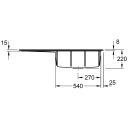 V&B Subway Style 60 Kjøkkenkum 1000x510 mm, u/oppl., høy, Crema m/C+