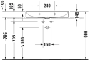 Duravit DuraSquare Toppmontert servant 800x470 mm, m/1 blanderhull, Wondergliss