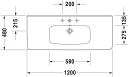 Duravit DuraStyle Møbelservant 1200x480 mm, 1 bl.hull, u/overløp, Hvit