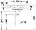 Duravit D-Neo Møbelservant 500x400 mm, 1 bl.hull, m/o.l, Hvit m/WG