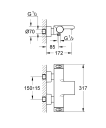 Grohe Grohtherm 2000 badekartermostat Med dusjhylle, Krom