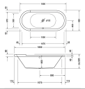 Duravit Starck Badekar for innbygging 1800x800 mm, Ovalt