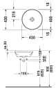 Duravit Architec Servant for underliming Ø430 mm, uten overløp, WonderGliss