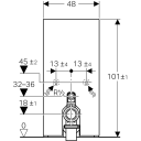 Geberit Monolith Modul, 101 cm Til gulvstående toalett, Sort glass