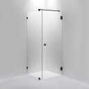 INR Iconic Nordic Rooms Dusjhjørne ARC 13 Original Svart Matt / 90x90cm Klart Glass