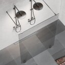 Macro Grace Dusjvegg Walk In Shower 140 cm, Sort Matt/Frostet Glass