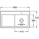 V&B Subway Style 50 Kjøkkenkum 900x510 mm, m/oppl., ven, Fossil m/C+