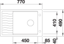 Blanco Elon XL 6 S-F, Silgranit 770x490 mm, Antrasitt