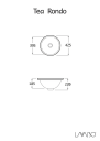 Lavabo Tea Rondo Servant for underliming 455x455x200, Hvit