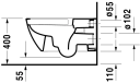 Duravit Happy D.2 Vegghengt toalett 365x620 mm, Rimless, Hvit m/WG