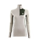 Aclima Women's Lars Monsen Femunden Polo S, Beige Melange/Olive Night/Femunden Light