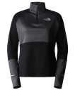 The North Face W 1-4 Zip Run Fleece Tnfblk/asphaltgryltheathr M