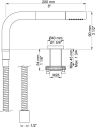 Vola T1/150 Sidedusj Med 1,5 m slange, Rosa