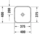 Duravit Happy D.2 Plus Servant 400x400 mm, Hvit/Antrasitt