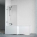 Macro Divine Badekar m/Vegger, Venstre 160x85 cm, Sort Matt/Tonet Glass m/knott