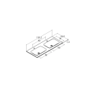 Dansani Calidris Form Servant, Dobbel 120,2x50,5 cm, Hvit Matt