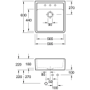 V&B Single Bowl Kjøkkenkum 595x630 mm, m/oppl., Hvit m/C+