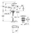 Grohe Start 1-Greps Servantbatteri Liten modell, med bunnventil, Sort Matt