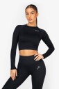 FAMME - Black Ocean Crop Long Sleeve - M