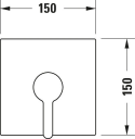 Duravit C.1 1-greps Dusjbatteri Til innbygging, 1 uttak, Krom