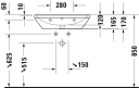 Duravit D-Neo Vegghengt Servant 650x440 mm, 1 bl.hull, m/o.l, Hvit m/WG