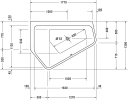 Duravit Paiova 5 Badekar for innbygging 1770x1300 mm, Venstre hjørne