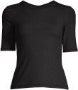 Casall Rib Tee Dame Black 44