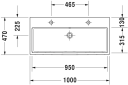 Duravit Vero Air Møbelservant 1000x470 mm, 2 blanderhull