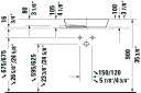 Duravit Cape Cod Toppmontert servant 550x400 mm, u/bl.hull, u/o.l, Hvit m/WG