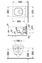 Duravit 2nd Floor Vegghengt toalett 350x540 mm, m/skjult feste, Wondergliss