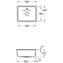 V&B Subway 60 SU Kjøkkenkum 545x440 mm, u/oppl., Hvit m/C+