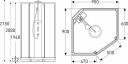 Porsgrund Showerama 10-5 Comfort 90x90 cm, alu matt profil, frostet glass