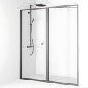 Macro Design Empire Nisjedusj Swing - med Gunmetal Profil / 95+98cm Klart Glass