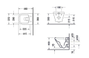 Duravit Durastyle Compact Veggh. toalett 370x480 mm, uten skyllekant.