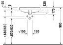 Duravit Vero Servant for nedfelling 500x465 mm, u/bl.hull, m/o.l, Hvit m/WG