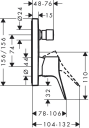 Hansgrohe Vivenis 1-greps Badekarbatt. For Innbygging, Sort Matt