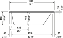 Duravit No.1 Spa-kar for innbygging 1500x800 mm, Jet Project, Hvit