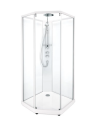 Porsgrund Showerama 10-5 Comfort 80x90 cm, hvit profil, klart glass