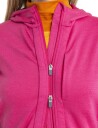 Icebreaker Merino Quantum III LS Zip Hood Dame Tempo/Electron Pink/Cb M