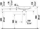 Duravit Happy D.2 Plus Toppmontert serv. 500x400 mm, u/bl.hull, m/o.l, Hvit m/WG