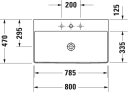 Duravit DuraSquare Toppmontert servant 800x470 mm, uten blanderhull