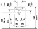 Duravit Me By Starck Møbelservant 430x300 mm, 1 bl.hull, u/o.l, Hvit m/WG