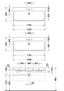 Duravit Happy D.2 Møbelservant 1200x505 mm, 1 blanderhull, Wondergliss