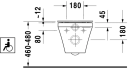 Duravit DuraStyle Vegghengt toalett 370x700 mm, Rimless, Hvit