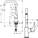 HANSGROHE FOCUS 240 SERVANTARMATUR SVINGTUT U/BUNNVENTIL KROM