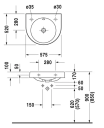 Duravit Architec servant, 57,5x52 cm, hvit